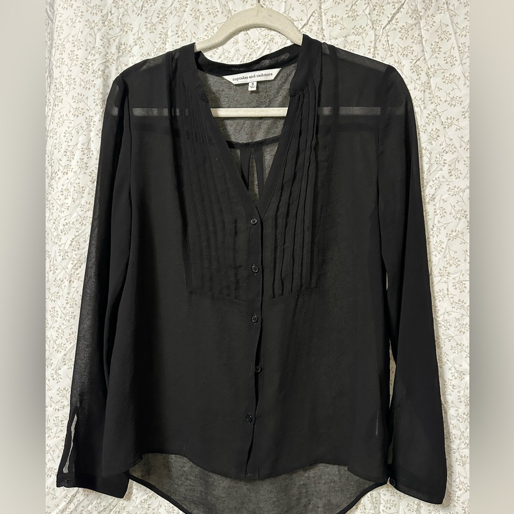 Cupcakes and Cashmere sheer blouse